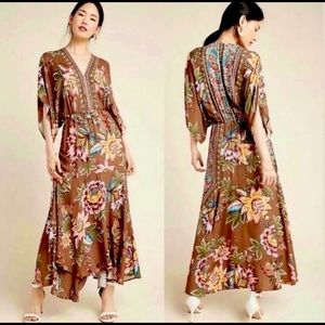 FARM Rio Floral Maxi Dress - Brown and Pink